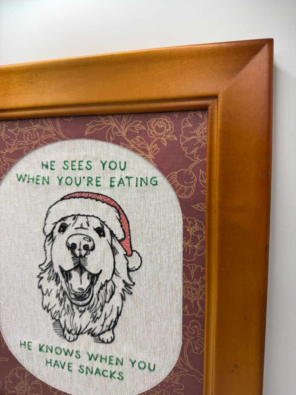 Homemade Holiday Snack Dog 8X10 Embroidery Art - Picture 4 of 5